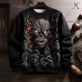 Graphic Skull Men's Fashion 3D Print Golf Pullover Sweatshirt Holiday Vacation Going out Sweatshirts Black Grey Black Long Sleeve Crew Neck Print Spring Fall Designer Hoodie Sweatshirt