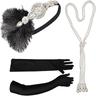 1920s Gatsby Accessories Set for Women Black 20s Accessories Set Gatsby Accessories Sets For Woman