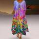 Women's Casual Dress Shift Dress A Line Dress Maxi long Dress Yellow Light Green Pink Long Sleeve Floral Print Spring Fall Winter Crew Neck Vintage Winter Dress Vacation Fall Dress Loose Fit 2023 S M