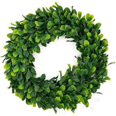 Faux Wreath Artificial Green Leaves Wreath For Front Door Wall Window Hanging Wedding Party Decoration