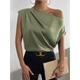 Shirt Blouse Women's Black Light Green Pink Plain Cold Shoulder Street Daily Fashion One Shoulder Regular Fit S