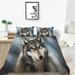 Wolf Painting Home Textiles Creative Duvet Cover Set with Pillowcase Highend Bedding Cover Set Full (80 x90 )