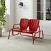 HomeStock Handcrafted Haven Outdoor Metal Loveseat Glider Bright Red Gloss