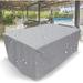 Garden Furniture Cover 210D Rectangular Waterproof Protective Cover with Drawstring for Garden Furniture Patio Table Furniture Cover Silver 242x162x100cm