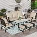 VALLEY Patio Furniture Set 4 PCS Outdoor Conversation Set Metal Sofa Set with Thick Upgrade Cushion and Coffee Table Beige\u2026