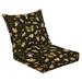 Outdoor Deep Seat Cushion Set 24 x 24 Watercolor seamless pattern butterflies autumn leaves branches Deep Seat Back Cushion Fade Resistant Lounge Chair Sofa Cushion Patio Furniture Cushion