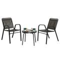 SYTHERS Bistro Table and Chairs Set Patio Bistro Sets 3 Piece Outdoor Bistro Table Set Patio Furniture Set for Front Porch Set