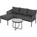 Grand patio Outdoor Furniture 3 Pieces Set All-Weather Wicker Conversation Set for Patio Garden Backyard with Olefin Cushions Detachable Lounger and Coffee Table (3 Pieces L-Shaped Sofa