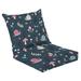 Outdoor Deep Seat Cushion Set 24 x 24 Seamless repeated surface pattern design little pink blue yellow Deep Seat Back Cushion Fade Resistant Lounge Chair Sofa Cushion Patio Furniture Cushion