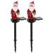 2 Pcs Solar Powered Christmas Garden Lights Solar Light Patio Solar Lamp Back Yard Santa Solar Garden Stake Light