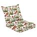 Outdoor Deep Seat Cushion Set 24 x 24 Watercolor red fungi mushroom seamless fall autumn floral forest Deep Seat Back Cushion Fade Resistant Lounge Chair Sofa Cushion Patio Furniture Cushion