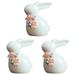 White 3 Pieces Home Decor Ornament Mini Animal Figurines Tea Table Bunny