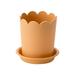 Tantouec Basin Plastic Plant Pots for Plants with Saucers Indoor Set Of 1 Plastic Planters Modern Flower Pot with Hole for All House Plants Herbs Flowers And Seeding Nursery Orange 4 One Size