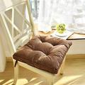 Zhuge Soft Patio Outdoor Corduroy Chair Pad with Ties Home Decor Indoor Dining Chairs Cushion 18 Ã—18 Ã—3.6 Brown 1Pc