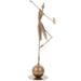 Qnmwood Metal Ballet Dancer Statue with Bird for Farm Pathway