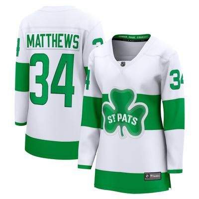 Weißes Auston Matthews-Trikot der Toronto Maple Leafs St. Patricks Alternate Premier Breakaway-Spielerinnen-Fanatics Image