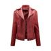 adviicd Blazer Women s Casual Jacket Solid Leather Pocket Baseball Motorcycle Loose Dress Jackets for Women Casual Jacket Coat