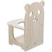 Qnmwood Hamster High Chair with Tray - Wooden Dining Set for Small Animals