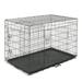 Hassch Dog Crate Dog Kennel Cage for Small/Medium/Large Dogs 48 Portable Folding Indoor Outdoor Large Double Door Wire Metal Puppy Cat Pet Dog Cage with ABS Tray Black