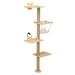 Historyli Go5H Cat Scratching Post Wall Mounted Cat Scratcher With 4 Cat Shelves Mouse Shaped Spring Toy 69 H Cat Furniture For Indoor Large Cats Kittens