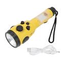 2024 Emergency Flashlight Portable Rechargeable Hand Cranked Multifunctional LED Torch AM FM Frequency SOS Warning Flashlight