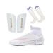 Football Shoes Soccer Sock Soccer Plastic Shin Guard For Adults kids Customize Set Men Women TF\FG Outsole Training Soccer Boots ZH1313-D-White 44