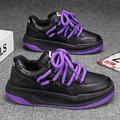 Casual Men Canvas Shoes Luxury Designer Male Sneakers Platform Walk Sports Loafers Outdoor Skateboard Tennis Trainers Flat Black Purple CL8902 39