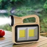 UAEBM Portable Camping Lamp Flashlight Rechargeable LED Light Source Lamp LED Side Light Solar Power Supply Three Light Sources Multiple Lighting Modes Beige