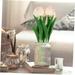 ELES 5/10 Pcs Simulation Tulip Touch Flowers Fake Tulip Flower Home Decor Look Real Tulips Bouquet Mini Plants Under Sink Bin Tulip Decor Bride Pu Hold in Hand Artificial Pink
