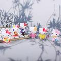 6pcs Sanrio Hello Kitty Figure Toy Cartoon Plastic Model Doll Cake Ornaments Cute Toys Party Favors Kid Gifts Anime Pvc Model