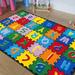 Kids / Bedroom / Playroom / Classroom / Daycare Puzzle Area Rug. ABCâ€™S Alphabet. Numbers. (A-Z And 1-9) Train. Educational. Fun. Non-Slip Gel Back. Bright Colorful Vibrant Colors (5 Feet X 7 Feet)