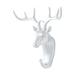 WNG Creative Non-punch Coat Hook Sticky Hook Decorative Hook Creative Animal Head Wall Hanging Deer Head Hook White
