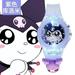 Sanrio Kawaii Kuromi Cinnamoroll Watch Led Luminous Children Girl Cartoon Pompompurin Night Light Watch Jewellery Halloween Gift