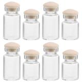 8 Pcs Glass Jar with Lid Carafes Tabletop Decor Apothecary Bottles Mini Glass Jars with Lids Glass Cookie Jar Dollhouse Candy Jar Decorate Glass Wood