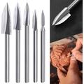 Wood Carving Tools for Rotary Tool 5 PCS HSS Woodworking Tools Engraving Drill Bit Set Wood Crafts Grinding Tool Universal 1/8â€� Shank For DIY Carving Drilling Micro Sculpture