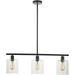 FJU Rustic Industrial Chandeliers Modern 3-Light Glass Shades Pendant Lighting Vintage Farmhouse Adjustable Wire Ceiling Light Hanging Lamp For Dining Rooms Bedrooms Living Room Kitchen Island Black