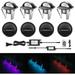 WAGEE LED Outdoor Deck Lights with Photocell RGB Î¦1.38in Low Voltage 12V DC IP65 Waterproof Remote Dimmable Multi Color Change Electric Wired Recessed Stair Step Landscape Lighting 8 Pack Black