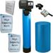 AFWFilters 2 cubic Foot 64k Whole Home Water Softener with High Capacity Resin 3/4 Stainless Steel FNPT Connection and Blue Tanks