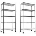 Ufurpie 2 Pack 5 Tier Shelf Wire Shelving Unit NSF Heavy Duty Wire Shelf Metal Large Storage Shelves Height Adjustable Utility for Garage Kitchen Office Black