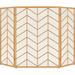 52x31in 3 Panel Chevron Fireplace Screen Mid Century Modern Iron Hand Crafted Fire Place Guard for Living Room Home Decor Steel Mesh - Gold