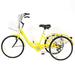 YAPENG 26 inch 7 Speed Adult Tricycles Low Step-Through Frame 3 Wheels Cruiser Bicycles with Front and Cargo Basket for Seniors Women Men Yellow