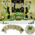 npkgvia St Patricks Day Decorations Home Decor Bunting Layout St. Scene Pennant Day Decoration Shop Linen Flag Patrick s 2021 Home Decor St Patricks Day Accessories St Patricks Day Decor