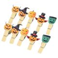 Photo Folder 40 Pcs Colorful Wood Clip Halloween Snacks Clips Cartoon Picture Wooden Bamboo