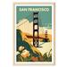 San Francisco Posters San FranciscoPrint San Francisco Wall Art Golden Gate Bridge San Francisco Gift Travel Print Vintage Travel Poster Travel Gift Housewarming (UNFRAMED)12â€³ x 18â€³