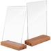 2 Pcs Household Decor Signs for Wedding Table Card Double Sided Display Shelves Acrylic Holder Recipe Board with Weddings
