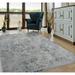 Porch & Den Rickey Distressed Hi-low Scrollwork Area Rug Blue 5 3 x 7 2 5 x 8 Living Room Bedroom Dining Room Navy Rectangle