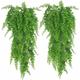 2 Pieces Plastic Hanging Plants Artificial Plants Artificial Hanging Plants for Balcony Garden Wall Decoration Wedding Garland (Green) - Rhafayre