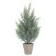 Hill Interiors - Squat Christmas Fir Tree in Stone Pot Artificial Plant - Plastic - L16 x W16 x H33 cm - Green