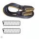 Ex-Pro 2m Black Round Scart Cable 21 Pins With Gold Plated Ends