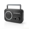 Portable FM Radio Battery Powered / Mains Powered 1.8w Headphone Jack - Black